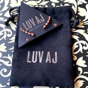 Luv AJ Rose Gold Diamond Kite Crawler + Stud Set Earrings
